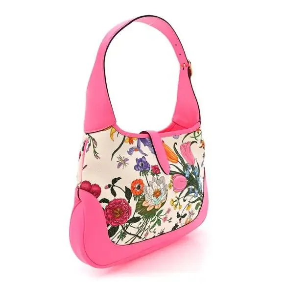 Gucci Canvas Flora Medium Jackie Hobo #235271G12B - Picture 3 of 10